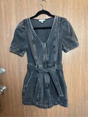& Other Stories Washed Gray Romper with Belt